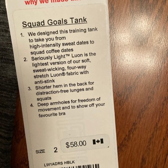Lululemon Squad Goals Tank, Size 2 - Picture 4 of 8